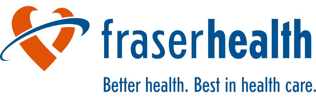 Fraser Health logo with tagline "Better health. Best in health care." – links to homepage.